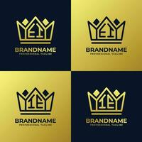 Letter EI and IE Home King Logo Set, suitable for business with EI or IE initials vector