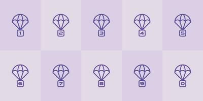 Number Airdrop Logo, great for business related with number 1, 2, 3, 4, 5, 6, 7, 8, 9, 0 vector