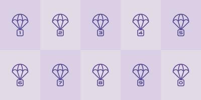 Number Airdrop Logo, great for business related with number 1, 2, 3, 4, 5, 6, 7, 8, 9, 0 vector