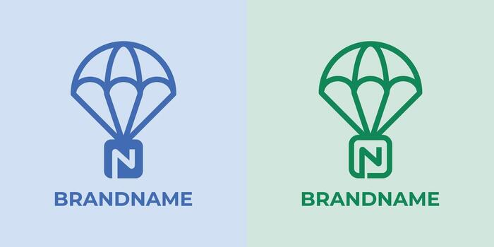 Initial N Airdrop Logo Set, great for business related to Airdrop or parachutes with N initial vector