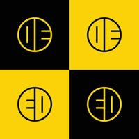 Simple DE and ED Letter Circle Logo Set, suitable for business with DE or ED initials vector