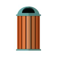 waste bin icon flat isolated on white background. trash can in park icon vector