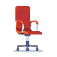 red office chair icon isolated on white background. Vector illustration in flat style