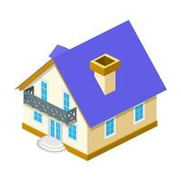 sometric 3d House icon. Townhouse. Village house for real estate banner. For infographics and design games. Construction. Vector illustration in flat style.