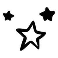 doodle star, hand drawn vector