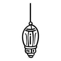 Ramadan hang lanter line-art hand-drawn vector