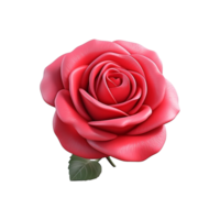 AI generated 3d render cartoon rose flower isolated on transparent background png