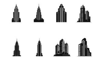 Downtown Skyscraper Silhouettes vector