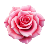 ai generado 3d hacer dibujos animados Rosa flor aislado en transparente antecedentes png