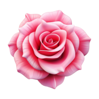 AI generated 3d render cartoon rose flower isolated on transparent background png