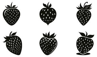 Succulent Red Fruit Silhouette Pack vector