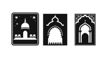 Arabesque Mosque Elements Set vector