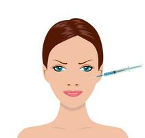 cosmético procedimiento por inyección. spa belleza y salud concepto. vector ilustración en plano estilo