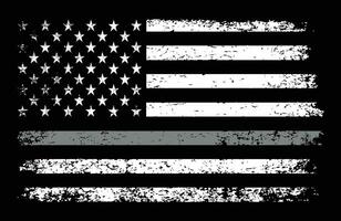 Thin Grey Line Flag Corrections Officer Vector