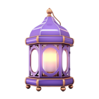 AI generated 3d render islamic lantern isolated on transparent background png