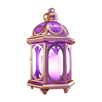 AI generated 3d render islamic lantern isolated on transparent background png