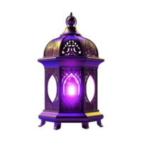 AI generated 3d render islamic lantern isolated on transparent background png