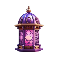 AI generated 3d render islamic lantern isolated on transparent background png