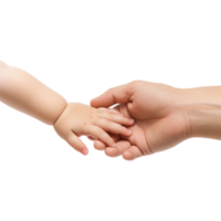 AI generated Hand holding baby hand isolated on transparent background png