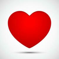 corazón rojo color feliz día de san valentín saludo plantilla aislar sobre fondo blanco, ilustración vectorial vector