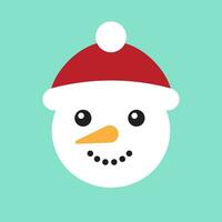 Vector flat cartoon snowman face