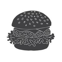 Vector hand drawn doodle sketch burger