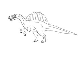 Vector hand drawn sketch spinosaurus dinosaur