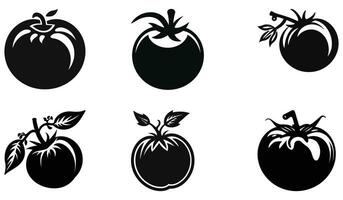 Tomato Plant Silhouette Designs vector