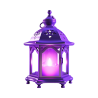 AI generated 3d render islamic lantern isolated on transparent background png