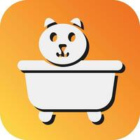 Cat Bath Vector Glyph Gradient Background Icon For Personal And Commercial Use.