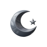 AI generated 3d render ramadan moon isolated on transparent background png