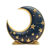 AI generated 3d render ramadan moon isolated on transparent background png