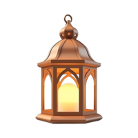 AI generated 3d render islamic lantern isolated on transparent background png