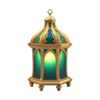 AI generated 3d render islamic lantern isolated on transparent background png