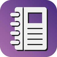 -Diary Vector Glyph Gradient Background Icon For Personal And Commercial Use.