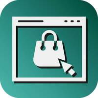Online Shopping Vector Glyph Gradient Background Icon For Personal And Commercial Use.