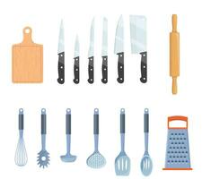 Kitchen Utensils Set icon isolated on white background. For web, poster, menu, cafe and restaurant. web and mobile phone apps. Vector illustration in flat style.