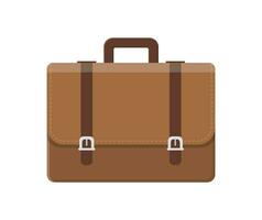 business Briefcase with lock icon isolated on white background. vector illustration in flat style