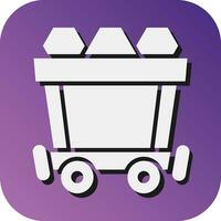 Mine Cart Vector Glyph Gradient Background Icon For Personal And Commercial Use.