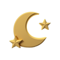 AI generated 3d render ramadan moon isolated on transparent background png