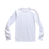 ai généré homme longue manche blanc T-shirt isolé sur transparent Contexte png