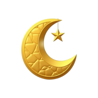 AI generated 3d render ramadan moon isolated on transparent background png