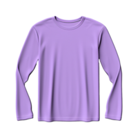 ai generiert Mann lange Ärmel violett T-Shirt isoliert auf transparent Hintergrund png