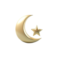 AI generated 3d render ramadan moon isolated on transparent background png