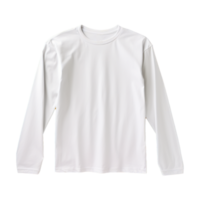 ai généré homme longue manche blanc T-shirt isolé sur transparent Contexte png