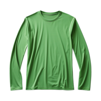 ai généré homme longue manche vert T-shirt isolé sur transparent Contexte png