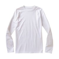 ai generado hombre largo manga blanco camiseta aislado en transparente antecedentes png