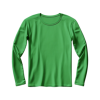 ai generiert Mann lange Ärmel Grün T-Shirt isoliert auf transparent Hintergrund png