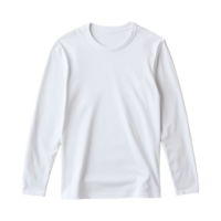 ai generado hombre largo manga blanco camiseta aislado en transparente antecedentes png