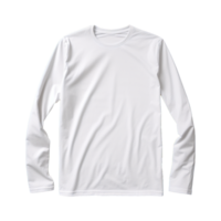 ai généré homme longue manche blanc T-shirt isolé sur transparent Contexte png